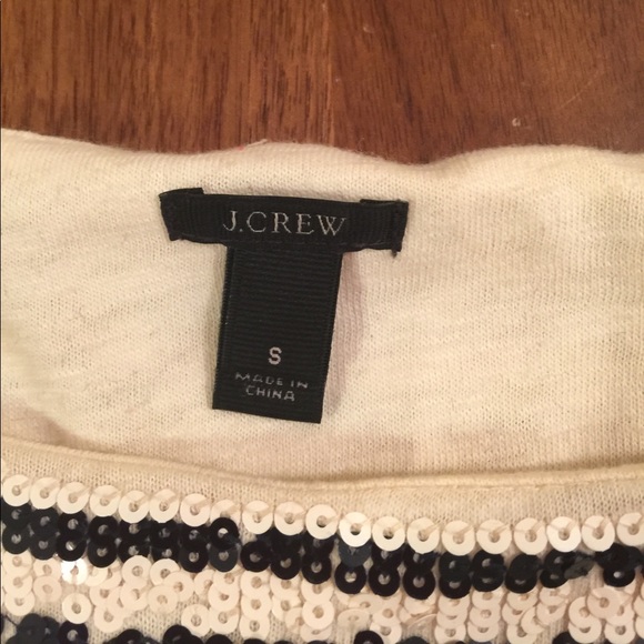 J. Crew Sequin Stripe Tee - Picture 3 of 5